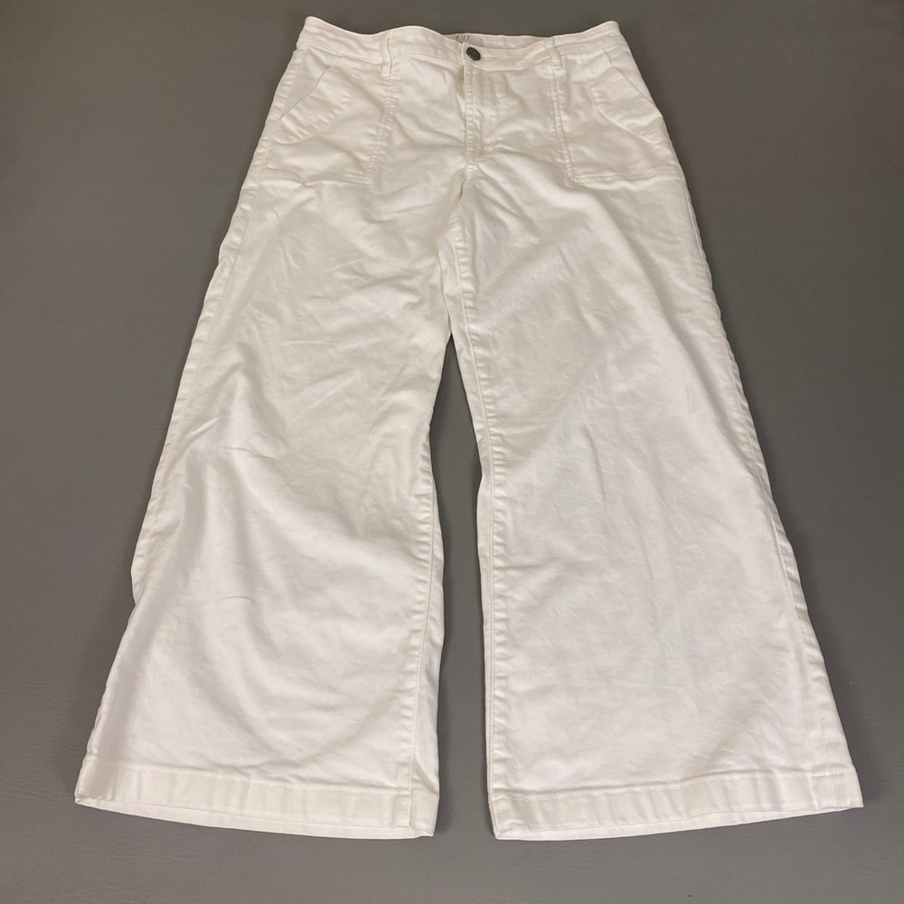 KUT from the Kloth Meg Wide Leg Jeans Women's Size 10 High Rise White Denim